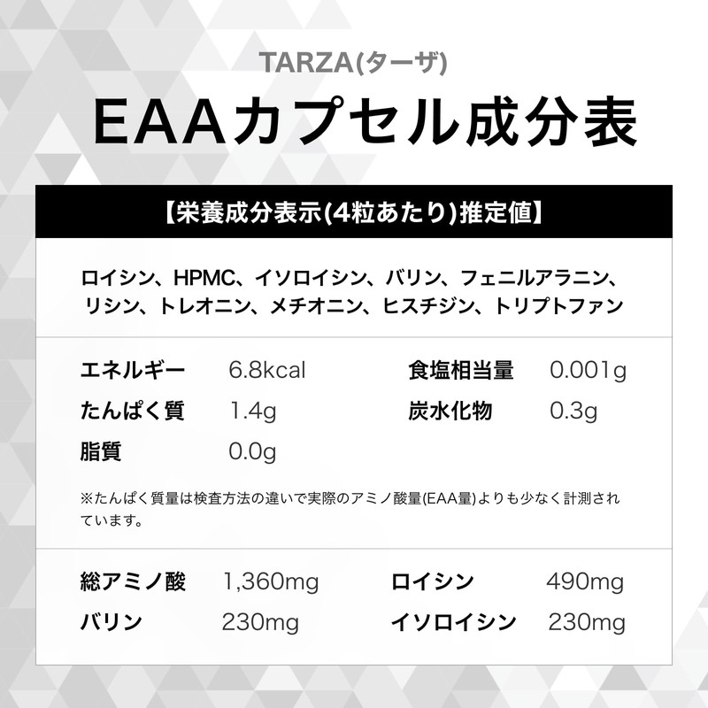 TARZA（ターザ） EAA カプセル 520粒入 130回分 無香タイプ 甘味料 着色料 不使用 国産
