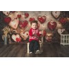 Kate Valentines Day Backdrop Red Love Heart Brick Wall Photo