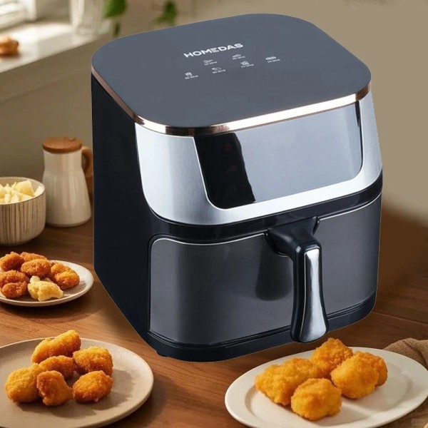 HOMEDAS Air Fryer Compact 5 Qt, Max 450F for Juicy
