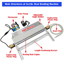 EQCOTWEA 11.81in Acrylic Bending Machine, Manual PVC Plastic Bender, Acrylic Lightbox Plastic PVC Heating Bender, with Angle and Positioning Bracket for 1-6mm Thickness Sign Making