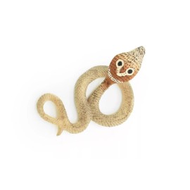 Deshen Du Cobra, Figure, King, Snake, Realistic Rubber Model, Hand Painted Toy 3"