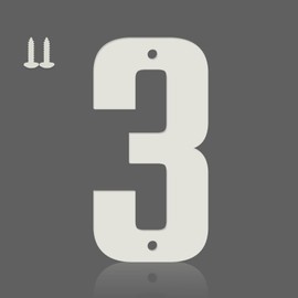 5 Inch Aluminum House Numbers - Waterproof, Rust-Resistant Modern Address Number Signs for Mailbox, Curb, Front Door or Exterior Walls, with Screw Kit (White 3)