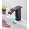 YCCUZA Automatic Touchless Bathroom Sink Faucet Black Waterfall AC/DC Powered