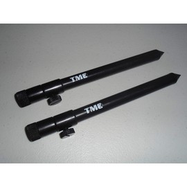 TMC 2 x Aluminium Bank Sticks 20-35 cm's. Rod Rests, Buzz Bar, Alarms. Fishing. 16mm Diameter