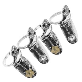 Baluue 4pcs Snake Fingernail Rings Jewelry for Women Unique Design Lightweight Chic Nail Accessories for Daily Wear and Festivals Random Color