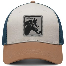 Horse Hat Stallion Trucker Hats Leather Pattern Adjustable Snapback Mesh Animal Baseball Cap for Men