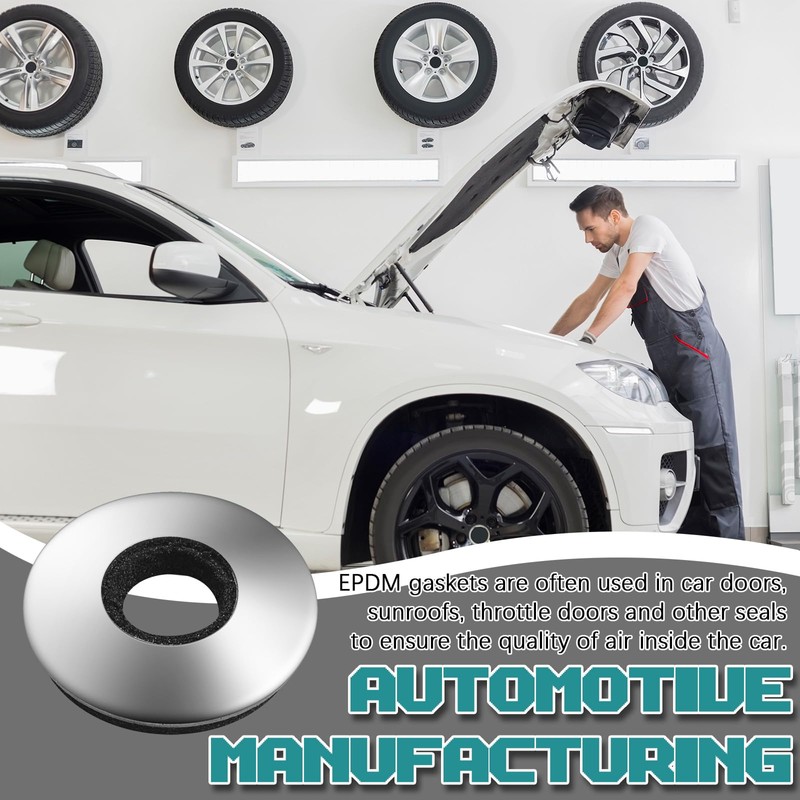 Mifoci 200 Pcs 5/16'' 304 Stainless Steel Rubber Washers Bonded