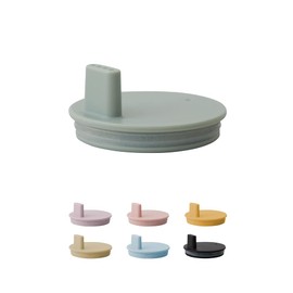 Design Letters Drink lid for baby and kids Personal Drinking Glass in tritan (Green) - BPA-free, BPS-free and EA-free, matt colored lid with silicone ring, Dishwasher safe, 14 g