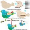 twirush Pack of 16 3D Wooden Birds for Children Birds