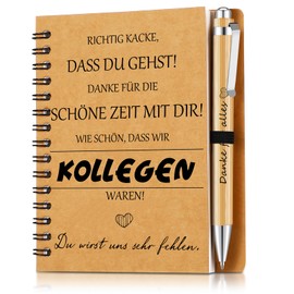 Sinmoe Thank You Gifts for Colleagues Employees Gifts Motivational Inspirational Mini Notebook with Wooden Ballpoint Pen Spiral Lined Notepad Ballpoint Pen (Right Poop)