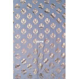 GFM® Scottish Thistle Flower Metallic Foil Print Scarf - Grey - (FS-18B-C-ST-BH)