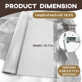 Terixe Aluminum Wire Mesh for Arts and Craft - Sculpting Mesh Roll 15.7 Inch by 16.4 Foot - Ideal for Sculpture Projects - Craft Wire Mesh for Crafts