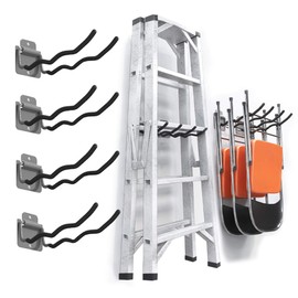 TORACK Garage Hooks Tool Organizer, 4 Pack Heavy Duty Steel 12" Wave Hooks, Wall Mount Garage Storage Utility Hooks for Car Tires, Ladder, Chairs, Power Tools, Garden Tools