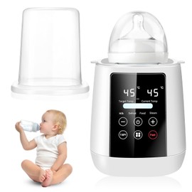 Anluomafuy Baby Bottle Warmer, 6-in-1 Multifunctional Baby Bottle Warmer, Steam Steriliser, Quick Heating, Defrosting, BPA-Free, Night Light, Baby Food Warmer with LCD Display, for All Baby Bottles