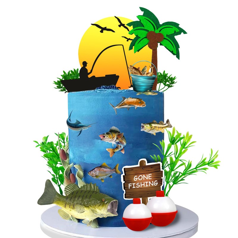 Decoraciones para tartas para fiestas de cumpleaños, baby shower (peces)