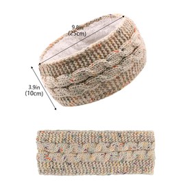 Pack of 4 Hair Bands for Women, Winter Headbands, Knitted Girls Headband with Lining, Plus Velvet Headbands, Winter Earmuffs (Set-D)