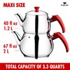 Hakan Stainless Steel 3.2 L, 107 Oz, Maxi Double Bondy