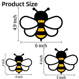 60 Pcs Bee Cutouts Assorted Size Bee Bulletin Board Accent Cutouts for Classroom Baby Shower Party Supplies Home Wall Decor