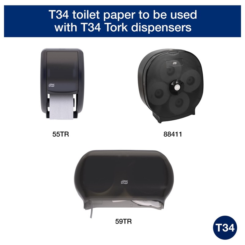 Tork Toilet Paper Roll Dispenser Black T34, 4-Roll Capacity, 88411