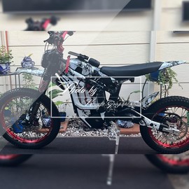 Kungfu Graphics Decal Kit for Talaria Dirt Bike Sting R （with Front Plate, Talaria Fork）, Black White, TLSTR4023N023-KOR