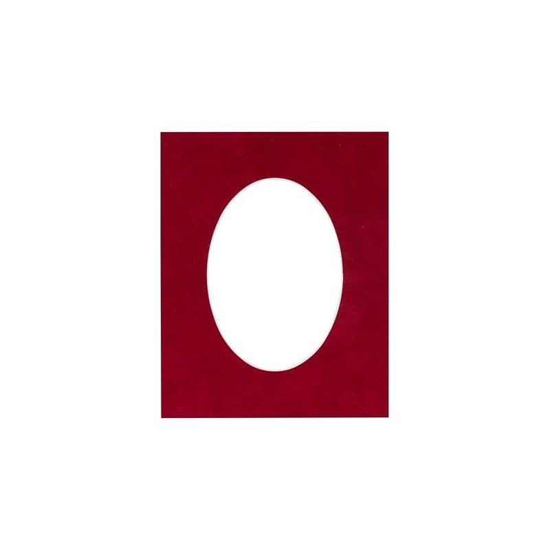 CountryArtHouse Bright Red Suede Acid Free 8x10 Oval Picture Frame