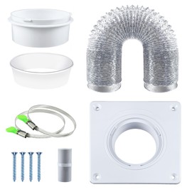 Dryer Vent Hose Kit 4 Inch - Flexible Fire-Resistant Aluminum Duct with Stainless Steel Clamps, Wall Connector & Silicone Seals for Tight Spaces, Indoor/Outdryer Venting, Dryers, Bathrooms, Workshops