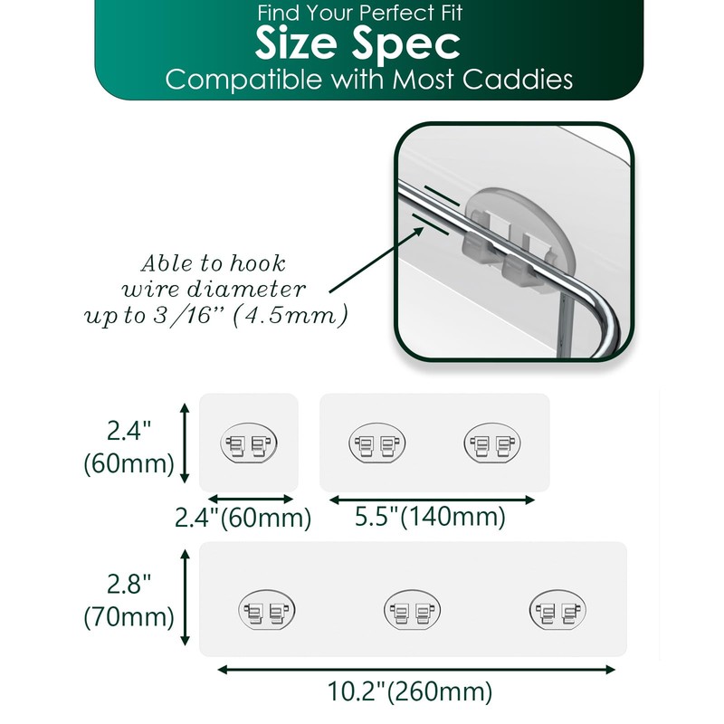 Jovware Upgraded Adhesive Hooks for Wall Mount, Self-Adhesive Corner Shelf