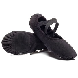 Bothevin Ballet Shoes Split Leather Sole Ballet Slippers Ballet Training Shoes for Children Adults Size 23-42, black, 35 EU