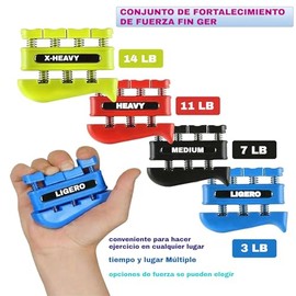 4Pcs Finger Enhancer - Ejercicio de Fuerza para Dedos,Entrenador de Mano Ajustable para Músicos,Escaladores y Terapia,Ejercitador de Mano para Restaur
