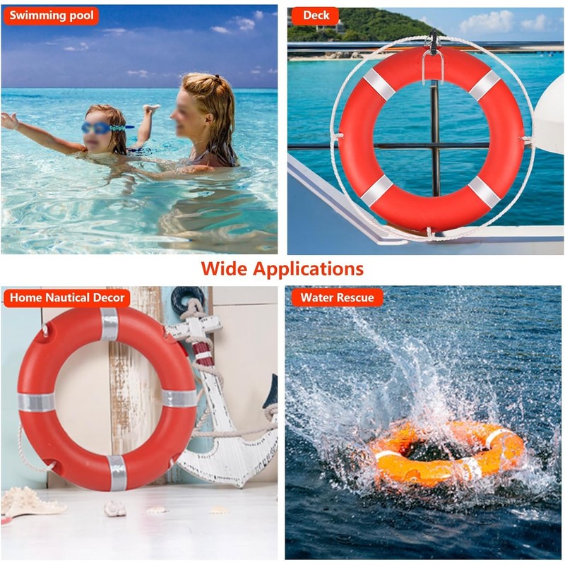 Life Ring Buoy Boat Safety Throw Ring with Water Floating