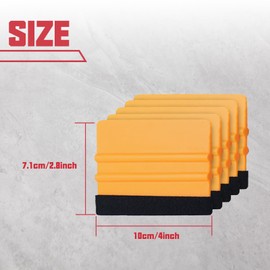 LEONTOOL 4 Inches Small Squeegee for Vinyl, 20 Pcs Felt Edge Squeegee with Black Fabric Felt Edge, Car Vinyl Scraper Decal Applicator Window Tint Tool for Crafts Car Wrap Window Tint Wallpaper