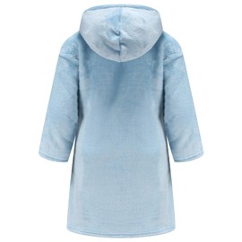 CJMJXPH Boys Fleece Robe, Hooded Toddler Soft Fuzzy Bathrobe for Kids 2-16 Years Lake Blue 2 9-12 Years