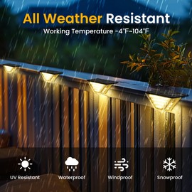 SOLPEX Solar Deck Lights Outdoor,Solar Step Lights for Outside,Two-Sided Fence Lights with 33 LEDs, Waterproof IP65 for Garden,Fence,Deck,Steps,Stair,Porch（10 Pack,Warm White）