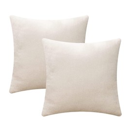 Set of 2 Luxton Patio Cushion Covers Beige Outdoor Cushion Cover UV Water Resistant for Backyard Alfresco Couch Sofa Decoration 45x45cm (Beige)