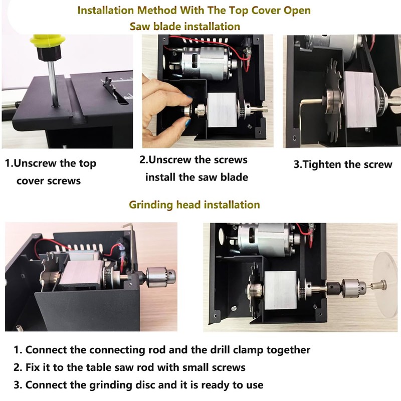 MIUPWULA Mini Table Saw,Mini Multi-Functional Portable Crafts Saw Speed Angle