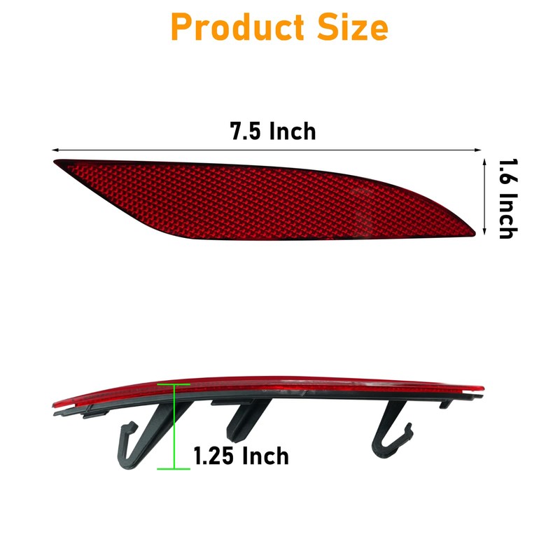 Abodvu Compatible with Chevy Malibu Rear Bumper Reflectors 2016-2022,Left Driver