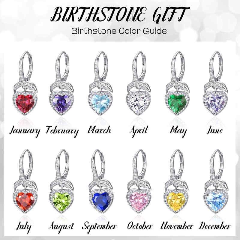 PRAYMOS Sterling Silver Heart Hoop Earrings, Cubic Zirconia, Valentine's Day