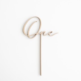 Airie 木製ケーキトッパー ケーキピック (One)