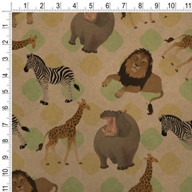 GRAPHICS & MORE Africa Animals Giraffe Hippo Lion Zebra Premium Kraft Roll Gift Wrap Wrapping Paper