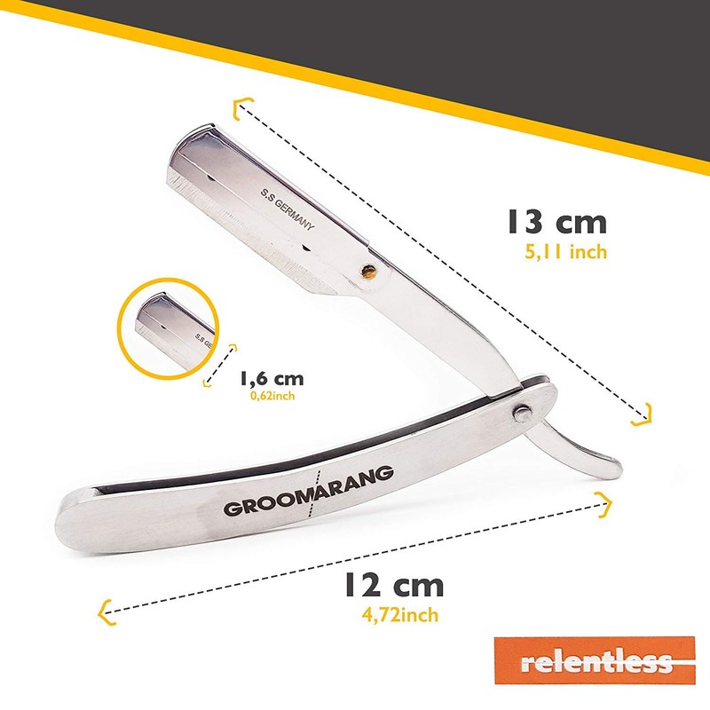 Groomarang Beard Razor for Men with Leather Case