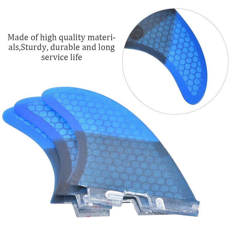 Fiberglass FCS2 Stylish Convenient Blue Surfboard Tail Fin Flexible Stable