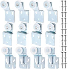 Blulu 12 Pcs Sliding Closet Door Roller Kit Wardrobe Door Rollers Replacement for Top Hung Bypass, 3/4" Wheel with 1/2" and 3/8" Offset, 7/8" Wheel with 1/2" Offset