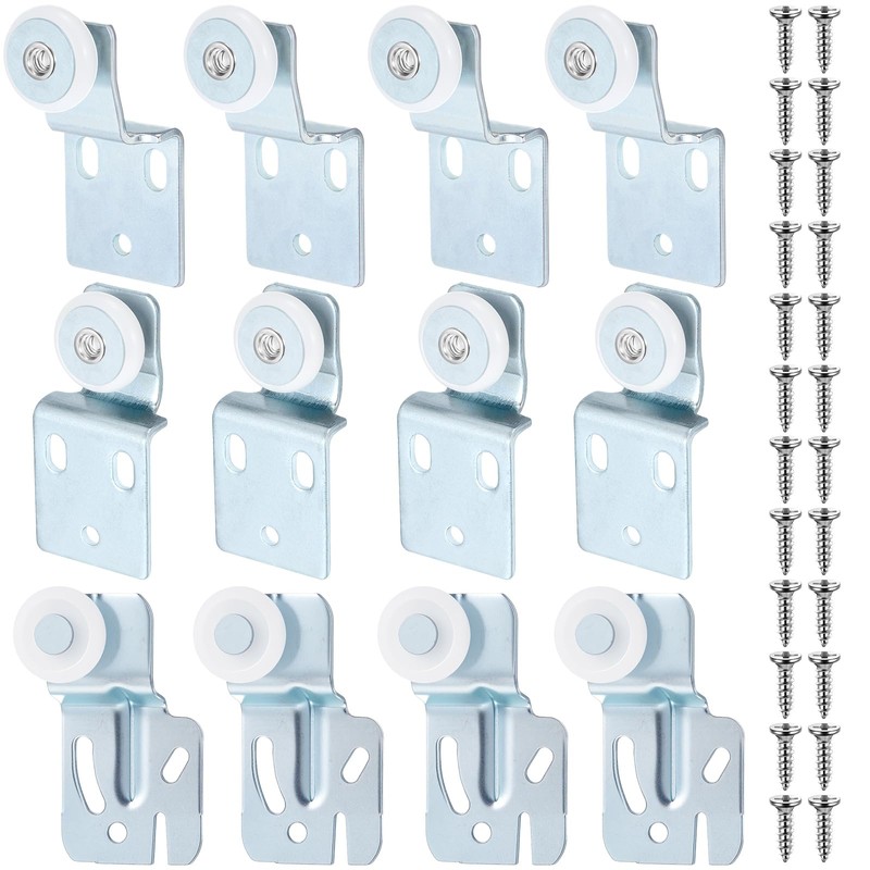 Blulu 12 Pcs Sliding Closet Door Roller Kit Wardrobe Door