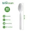 Biocean 100% Compostable Spoons 60 Count Disposable Soup Spoons Heavy