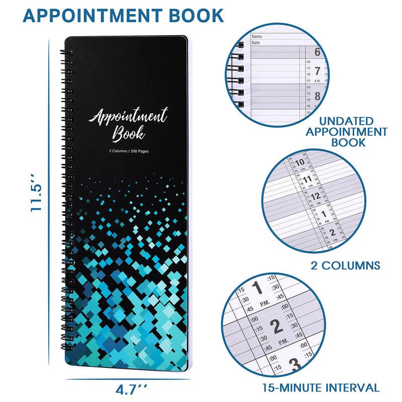 Poluma Salon Appointment Book - 11.5" x 4.7", 2 Columns,
