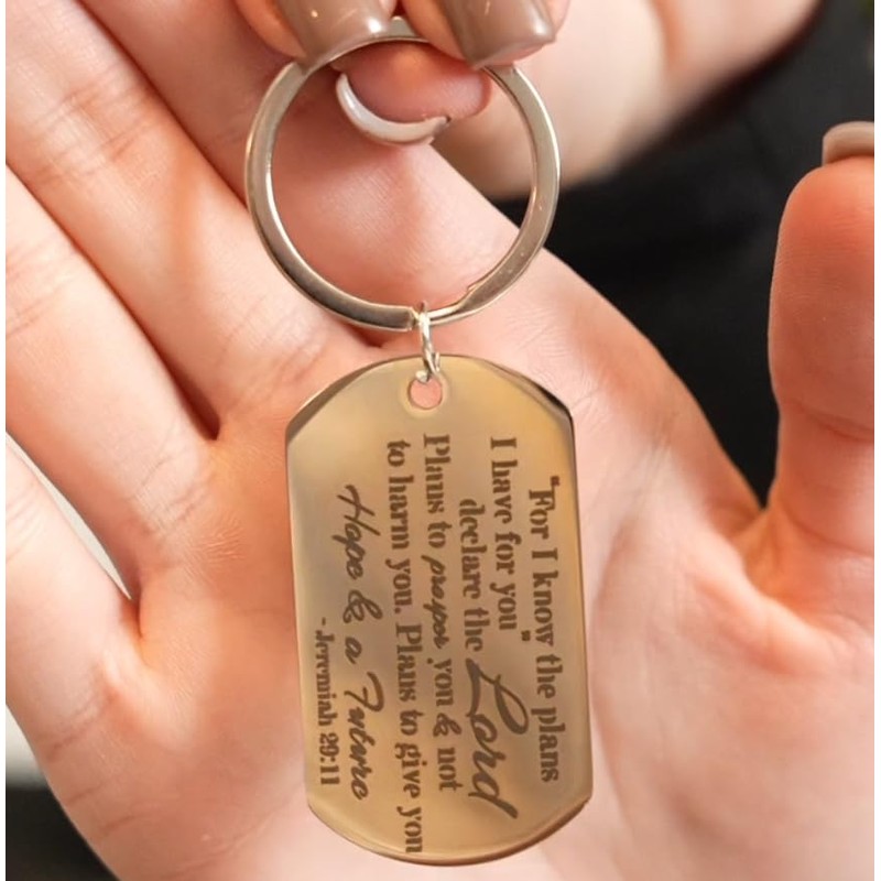 3 Nails 1 Cross Christian Keychain Jeremiah 29:11 Christmas Gift