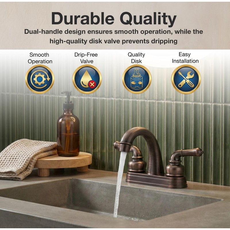 Dura Faucet DF-PL620C-ORB RV Bathroom Sink Faucet - Smooth Turning