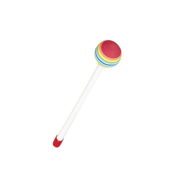 Remo Lollipop Drum Mallet with Rainbow Color Tips (L10in; White; Single)
