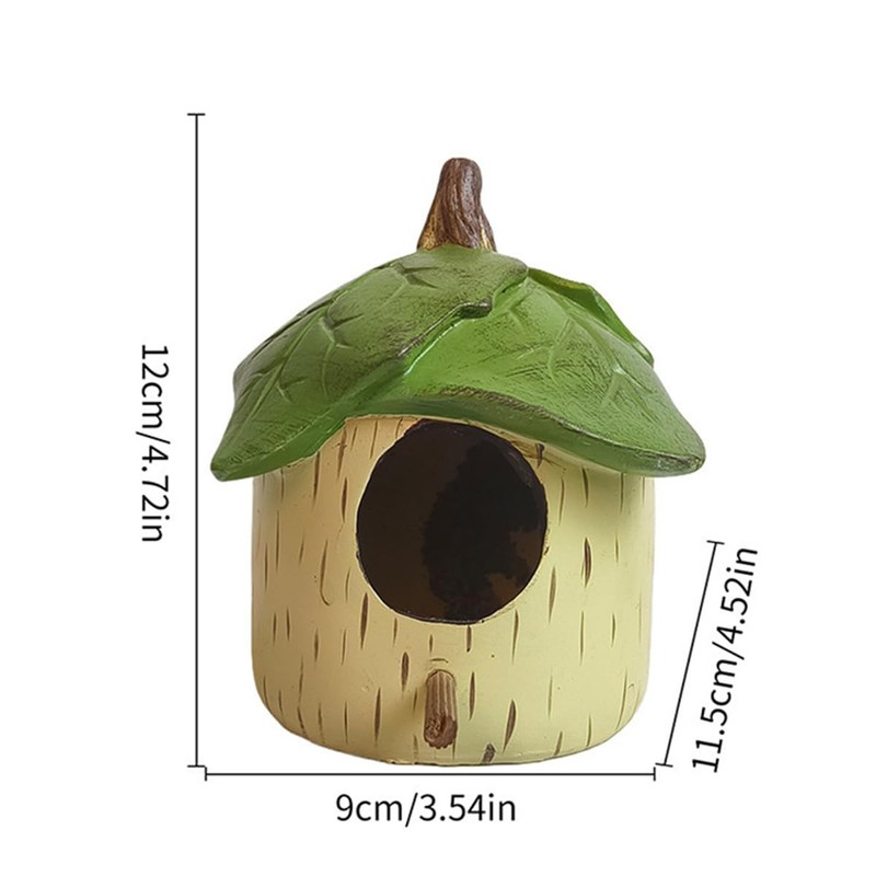 Tree Leaves Bird House Decorations, Resin Handicrafts, Nests，Decorative Hanging Bird