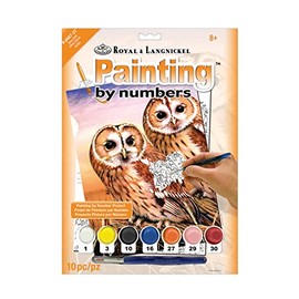 Pracht Creatives Hobby Royal & Langnickel - Paint by Numbers - Woodland Owls - Includes Paints and Brushes - for Adults and Children Aged 8+